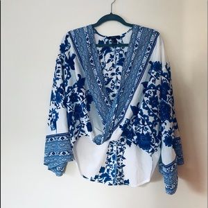 White & Blue tunic blouse
